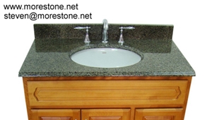 China Green Standard Granite Vanitytop, China Green Granite Bath Tops