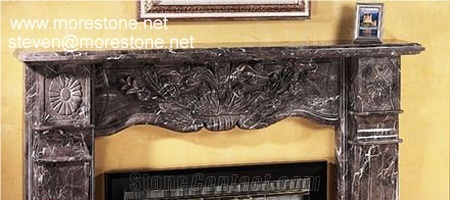 Chinese Emperador Dark Fireplace, Chinese Emperador Dark Brown Marble Fireplace