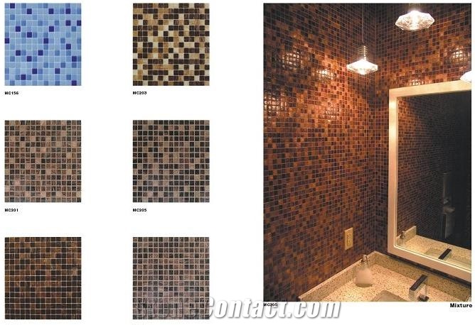 Slate and Glass Mosaic 15*100*7.8, Black Slate and Glass Mosaic, Polished Surface, Garden & Balcony Slate and Glass Mosaic, Kitchen Slate and Glass Mosaic, Elevator Mosaic