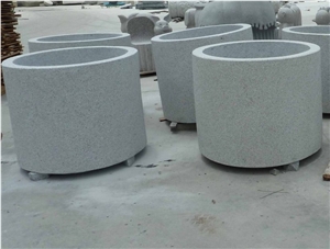 Round Planters, Grey Granite Planters