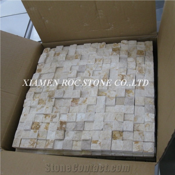 Natural Stone Mosaic,Beige Limestone Mosaic