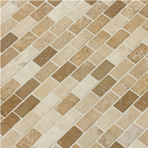 Beige, Walnut, Noce Mixed, Beige ,Walnut ,Noce Traverti Travertine Mosaic