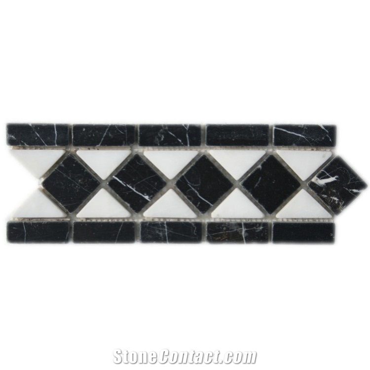 Marble Border White and Black, Mugla White ,Toros Black Marble