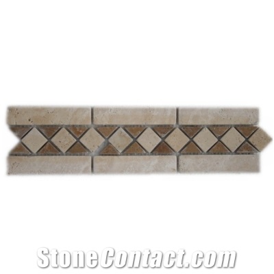 Travertine Border Beige and Noce, Beige, Noce Travertine