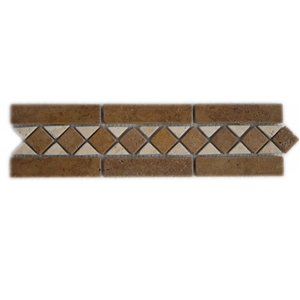 Travertine Border Beige and Noce, Beige ,Noce Travertine