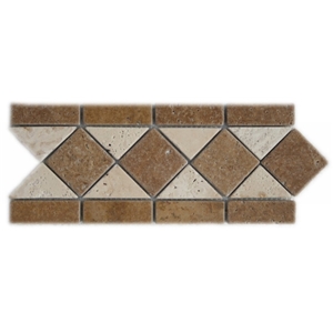 Travertine Border Beige and Noce, Beige ,Noce Travertine
