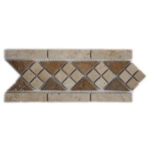 Travertine Border Beige and Noce, Beige ,Noce Travertine