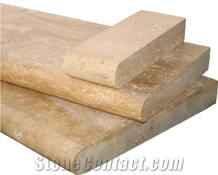 Walnut Travertine Pool Coping, Brown Travertine