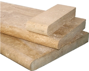 Walnut Travertine Pool Coping, Brown Travertine