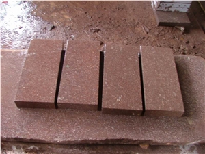Red&Green Porphyry Granite Paving Stone
