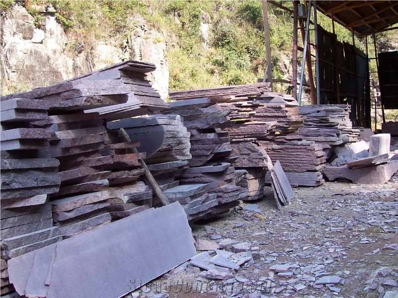 Red&Green Porphyry Granite Paving Stone