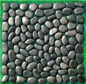 Black Polished Pebble Stone Tile Black Polished Pebble Stone Tile
