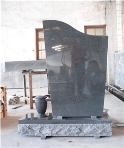G654 Granite Gravestone with Vase, G654 Black Granite Gravestone