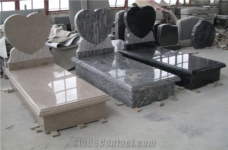 Heart Shape Granite Monument, Pink Granite Monument