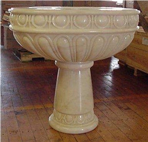Marble Stone Flower Pot, Yellow Marble Flower Pot Marble Stone Flower Pot, Yellow Marble Flower Pot