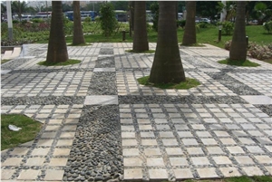 Pebble Stone Paving, Black Granite Cobble, Pavers
