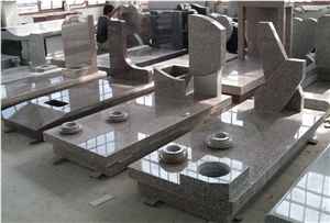 Pink Granite Kerbset Tombstone