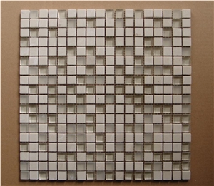 White Marble Mix Glass Mosaic