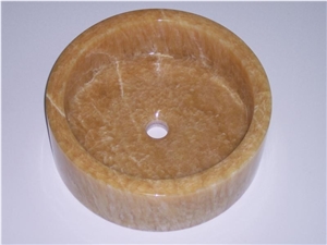 Yellow Onyx Stone Sink