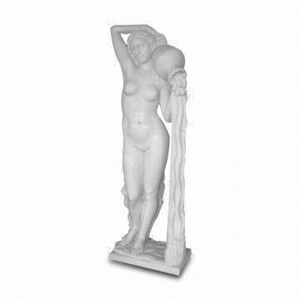 Human Sculpture, White Marble Handcraft, Sichuan Jade White Marble Human Sculpture