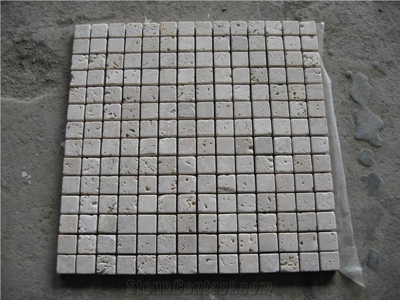 Beige Travertine Natural Mosaic Tiles