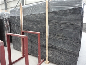 Black Forest Natural Wooden Effect Marble Slabs