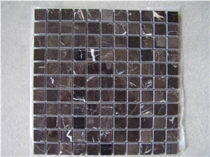 Dark Emperador Brown Natural Marble Mosaic Tiles