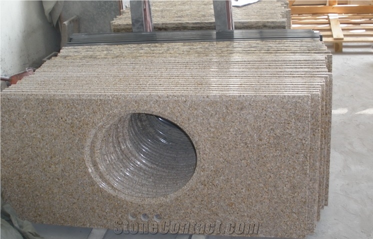 G682 Yellow Granite Bathroom Vanity Tops Polished Stone