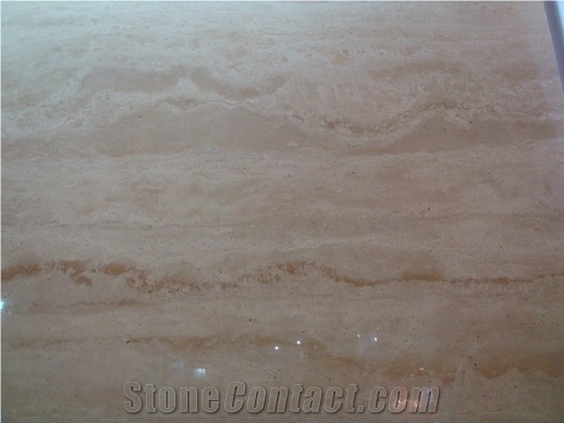 Light Beige Natural Polished Travertine Slabs