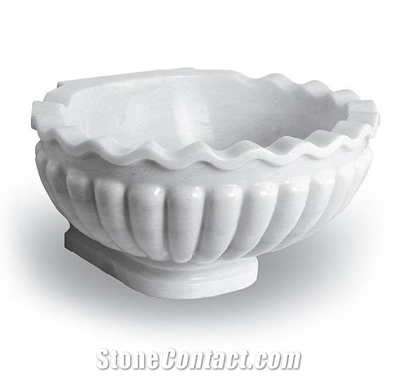 Turkish Bath Basin - Kurna, Marmara White Marble