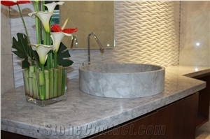 Polar Grey Vanity Top, Grey Marble Vanity Top