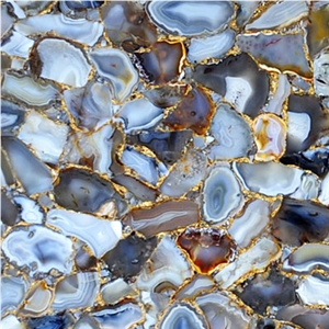Blue Agate Semiprecious Stone