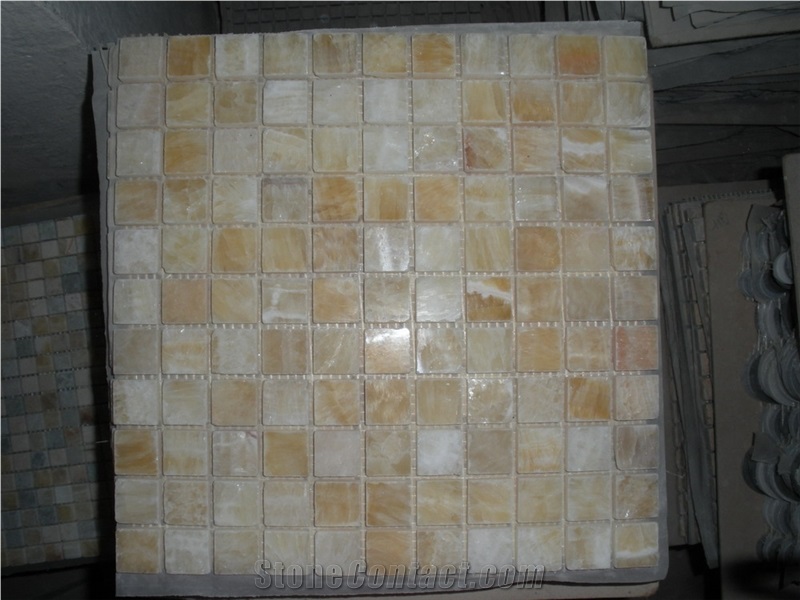 M073-GP, Yellow Onyx Mosaic