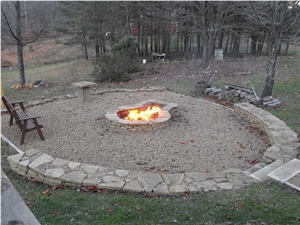 Flagstone Used as Siding, Pennsylvania Homewood Beige Sandstone