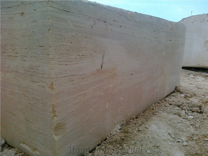 Denizli Travertine Blocks, Turkey Beige Travertine
