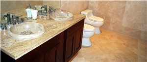 Ivory Cream Gold Bath Top, Yellow Granite Bath Top