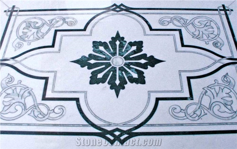 Blanco Aroche White Marble Waterjet Medallion