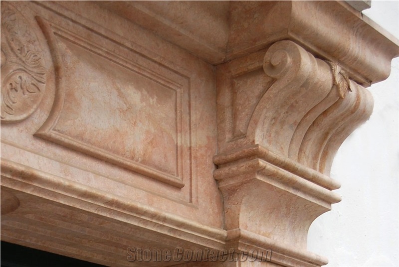 Decorative Elements with Rosa Levante Limestone, Pink Limestone Home Decor