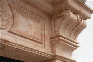 Decorative Elements with Rosa Levante Limestone, Pink Limestone Home Decor