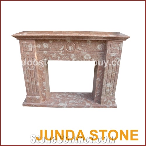 Original Turkey Jade Shell Marble Fireplace Mantel, Jude Shell Brown Marble Fireplace Mantel