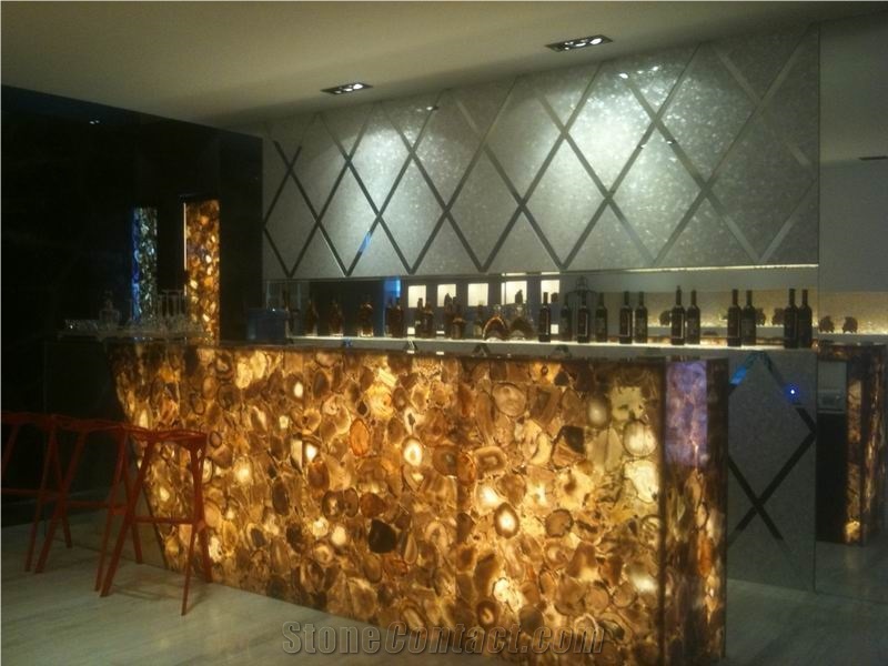 Semiprecious Stone Agate Bar Top Z05