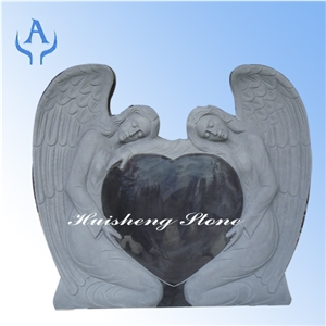 Black Granite Angel Monument&Tombstone, Shanxi Black Granite