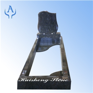 Germany Style Blue Tombstone Monument, Butterfly Blue Granite