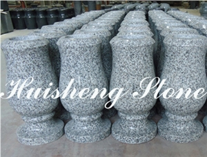 Grey Granite Monumental Vase, G603 Grey Granite