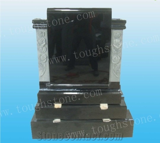 Shanxi Black Gravestone in Irish Style, Shanxi Black Granite Gravestone