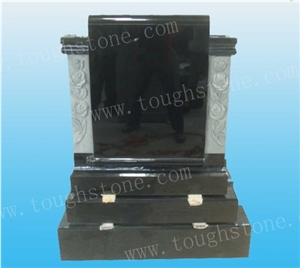 Shanxi Black Gravestone in Irish Style, Shanxi Black Granite Gravestone