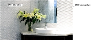 Gray Marble Cnc Walling, Grey Marble Walling-3d Bakground Wall Cystalized Stone Wallings-Acided Finished Panels-Facades-Decorated Tils