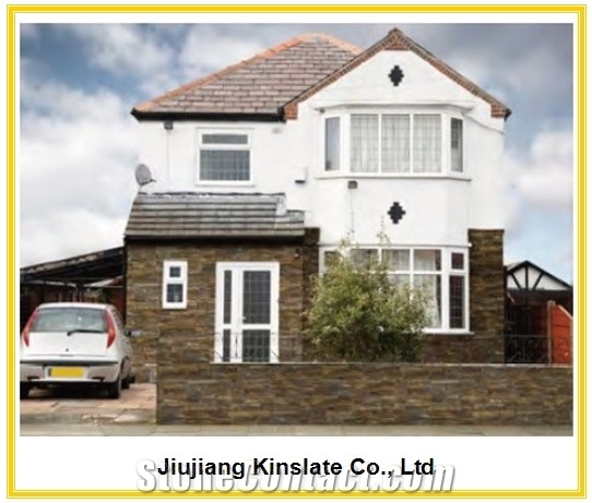 Natural Rusty Cemented Slate Fire Resistant Decora