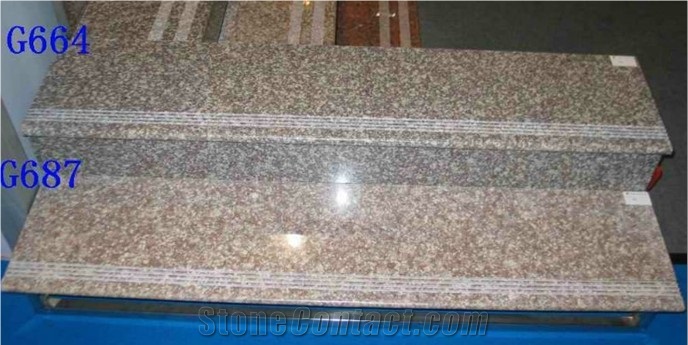 Building Granite,G687 Stair with Antislip,G664 Ste, G687 Brown Granite Stairs