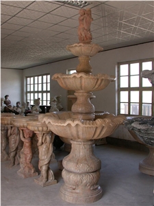 Big Stone Garden Fountain, Yellow Granite Garden Fountain Big Stone Garden Fountain, Yellow Granite Garden Fountain